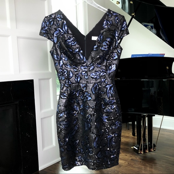 NWT Dress the Population Bree Sequinned  Mini Dress Black Size XS - Picture 12 of 13